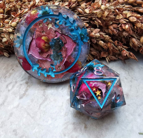 Arctic Bloom d20 and Coin